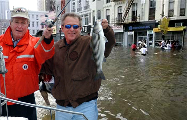 The Georges go fishing after hurricane Katrina