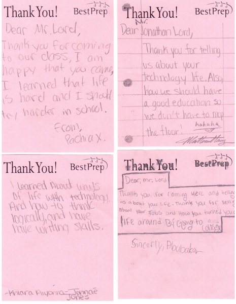 Robbinsdale Middle School AVID Class Thank You notes 2
