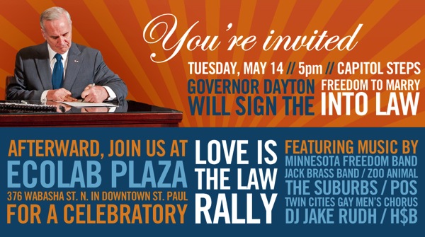 Marriage equality signing and party