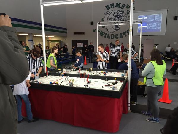 Running the scoring at the first First Lego League…
